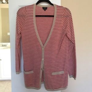 Merino wool striped cardigan